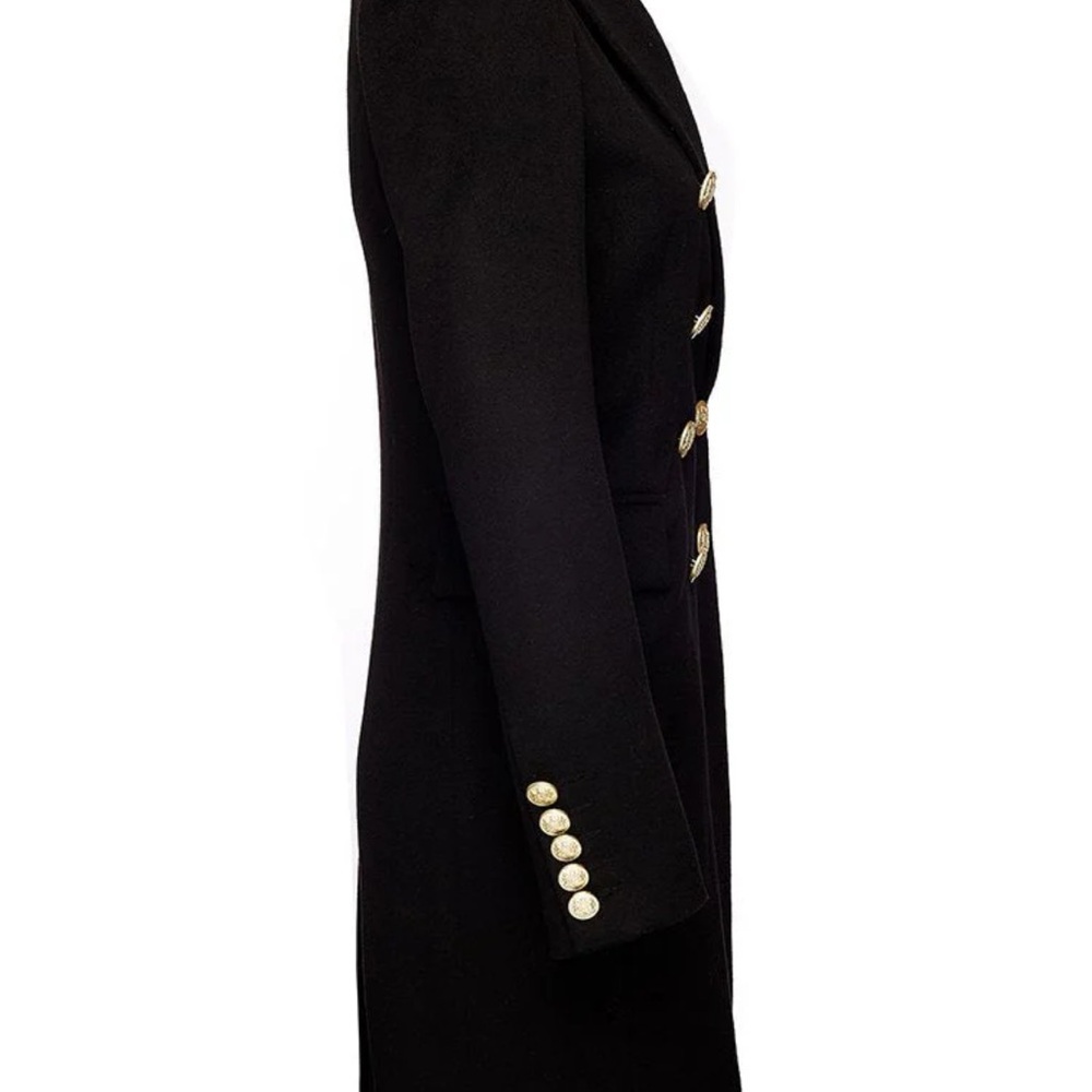 Holland Cooper Knightsbridge Chic Black Double-Breasted Blazer with Gold Buttons - Picture 3 of 4